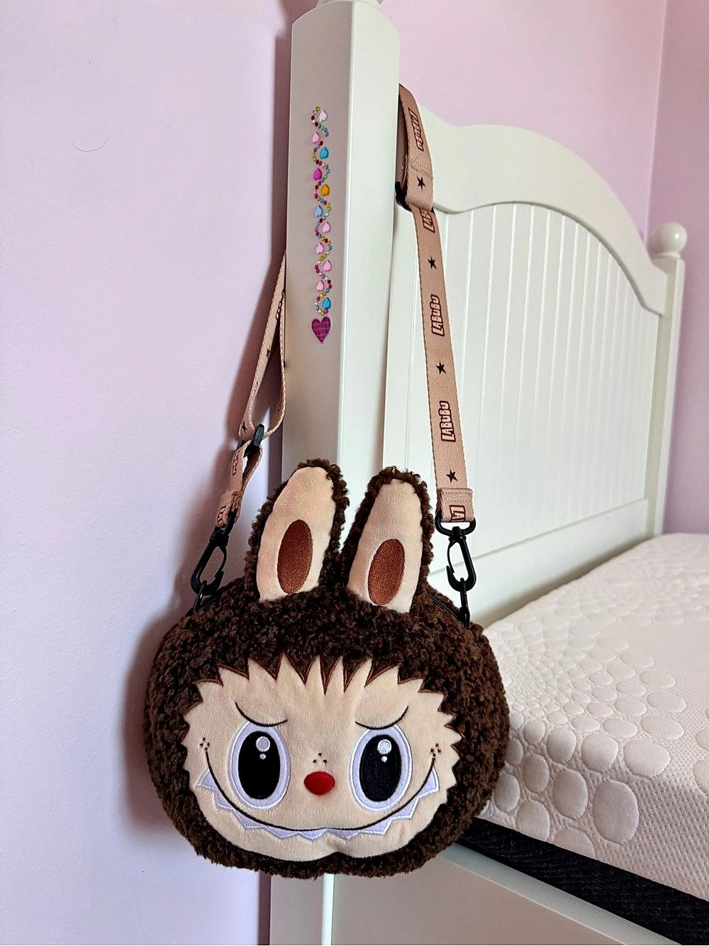 Pop Mart Labubu Classic Bag Series Plush Crossbody Bag Brown & Pink